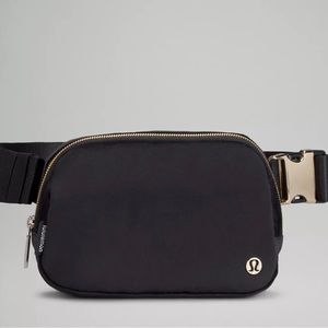 Lululemon black/gold velour belt bag